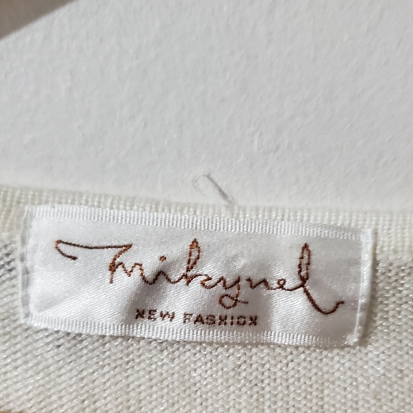 MYKINEL Short Sleeve Top V-Neck cream Size S - Picture 3 of 6